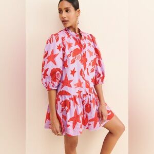 Farm Rio Lobster Skies Mini Dress